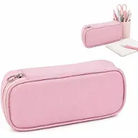 VHV - Etui - Grote Etui - 22x5.5x10 cm - Ruime Pennenzak met Elastische Penhouders - Multifunctionele Etui voor School & Kantoor - Duurzaam Design - Roze