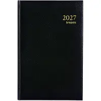 Brepols bureau agenda 2027 - SATURNUS KORT [0.221] - LIMA - Bureau agenda - 2 dagen op 1 pagina - Dagoverzicht - Zwart - 13 x 20.8 cm