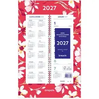 Brepols Week omlegkalender 2027 - Fantasy - Week begint op maandag - 20 x 31 cm - Rood - Bloem