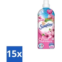 Soupline 15 x – Wasverzachter – Japanse Tuin – 950 ml - Wasverzachter - Zachte Wasgoed - Geur - Japanse Tuin - Rustgevende Geur