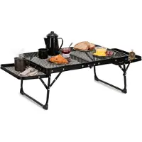 Springos Campingtafel - Vouwtafel - Inklapbaar - Opvouwbaar - 89x40x27 cm - Zwart