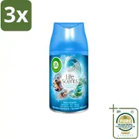 Air Wick 3 x - Luchtverfrisser Navulling - Turquoise Oase - Automatische Spray - 250 ml - Grootverpakking - Luchtverfrisser - Geur - Tropische Geur - Drijfhout - Zeenevel