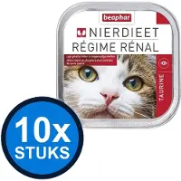 Beaphar 10x - nierdieet kat taurine 100gr - Kattenvoer Natvoer - 100 g
