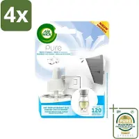 Air Wick Elektrische Geurverspreider - Starterkit - Pure Zachtheid van Katoen - 19ml - Voordeelverpakking - 4 stuks - Luchtverfrisser - Geurverspreider starterkit