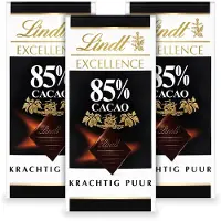 Lindt EXCELLENCE Chocolade Reep Puur - 85% Pure Chocoladereep - 100g per reep - 3-pack