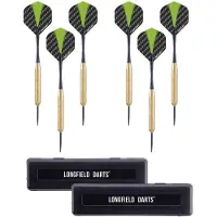Longfield Darts Dartpijlen - setje 6x stuks - 21 grams - messing/staal/pvc - darten - pijltjes - Kinderen/volwassenen