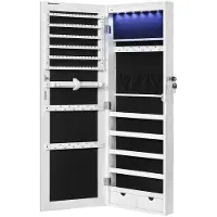 Songmics - Sieradendoos - Sieradendoos voor Volwassenen - LED Binnenverlichting - Wandmontage