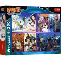 Trefl puzzel Naruto Shippuden 4x250 stukjes - The Adventures of Naruto Uzumaki.
