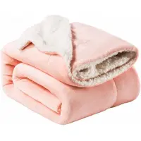 Ceruzo Sherpa Fleece Deken 150x200 cm - Licht roze - Zachte Plaid - Wasbaar 30°C