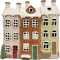 Clayre & Eef Waxinelichthouder Huis Bruin Keramiek
