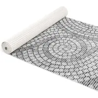 ANRO Badmat Mozaïek Grijs 65x400cm Antislip Douchemat Afwasbaar Sneldrogend