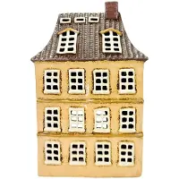 Clayre & Eef Waxinelichthouder Huis Beige Keramiek
