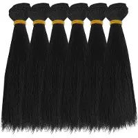 OEM Pophaar DIY-accessoires - Lang, recht kapsel - 6 stuks - Zwart - 180 mm x 995 mm