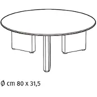 STONES Salontafel Dot met een keramisch blad op een marmerlook oppervlak (Calacatta Borghini) en een bronzen metalen frame - diameter 80 cm