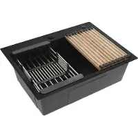 REA Stalen Spoelbak Met Accessoireset 3-delig Liam Black Grijze accessoires