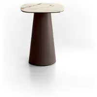 STONES Salontafel Pillar Small - Modern design met een blad van Calacatta Borghini marmer en een bronzen gelakte metalen voet - 40x40 cm