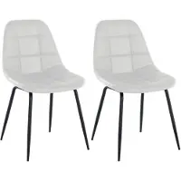 CLP Tom Set van 2 Eetkamerstoelen - Zonder armleuning - Fauteuil - wit Kunstleer