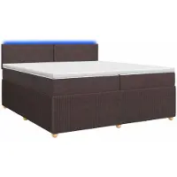 Syfax Boxspringbed met matras Donkerbruin 200 x 200 cm Stof