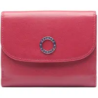 Esquire Leer portemonnee Athena Lady Clip Wallet Red donkerrood