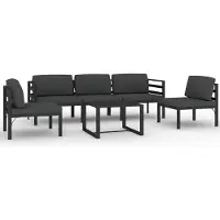 vidaXL 6-delige Loungeset met kussens aluminium antracietkleurig