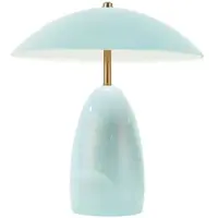 ELSTEAD Tafellamp Poppy, dimbaar, blauw, Woon-/ Eetkamer, Aluminium, Vintage, Tafellamp
