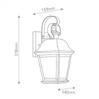 Kichler Wandlamp buiten Mount Vernon, dimbaar, zwart, Aluminium, Wandlamp buiten