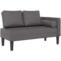 vidaXL Chaise longue met kussens kunstleer grijs