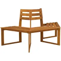 vidaXL Boombank 160 x 70 x 86 cm Massief Acacia Hout Naturel halfrond