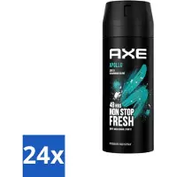 Axe 24 x - Deodorant Bodyspray - 48hrs Fresh - Apollo - Sage & Cedarwoord - 150 ml - Deodorant - Apollo - 48 Uur Bescherming - Frisheid - Geur