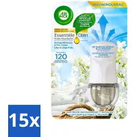 Air Wick 15 x Essential Oils - Elektrische Geurverspreider Starterkit - Sering & Fris Linnen - 19ml - Geurverspreider - Sering En Linnen - Elektrische Geurverspreider - Frisse Geur - Luchtverfrisser