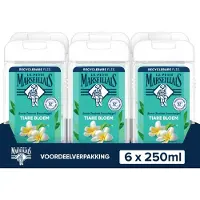 Le Petit Marseillais extra zachte douchegel bio Tiare bloem & Monoï, dermatologisch getest en pH-neutraal voor de huid, 6x250ml