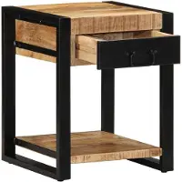 vidaXL Bijzettafel 40x40x50 cm massief ruw mangohout