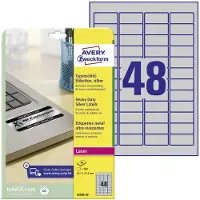 Avery Etiket L6009-20 45.7x21.2mm zilver 960 stuks