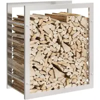 vidaXL Haardhoutrek 50x28x56 cm roestvrij staal