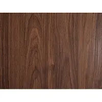 Vente-unique Uitschuifbare eettafel voor 4 tot 8 personen van MDF en staal - Donker naturel en zwart - KOMONI