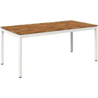 vidaXL Tuintafel, natuurlijke kleur en wit, 180 x 88,5 x 75 cm