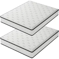 DEWINNER Matras, 2 stuks, 140 x 190 x 16 cm | Matras gemaakt van traagschuim | Hoge dichtheid, medium stevigheid, dikte 16 cm, hypoallergeen, 7 zones, dubbelzijdig te gebruiken
