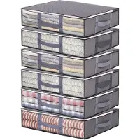Sonstiges Onderbedopbergers, kledingzakken, met rits, grijs, 40 liter, 6 stuks