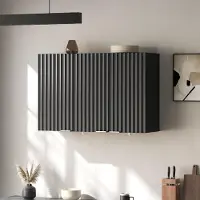 STILVORA Keukenkast - Wandkast Met 3 Deuren - Ruimtebesparend Voor Keuken En Badkamer - MDF - Zwart - 90 X 29 X 60 Cm