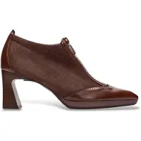 Hispanitas Dames Bruine leren schoenen Atlanta (39), Leer, 5 tot 8 cm, Ritssluiting, Casual HI254324