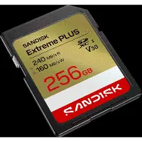 SanDisk Sdxc Extreme Plus 256gb (uhs-i V30 U3 R240 Mb/s / W160mb/s 4k Uhd) 256 Gb 160 Mbit/s