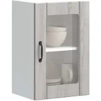 vidaXL Keukenbovenkast met glazen deur Lucca grijs sonoma eikenkleur
