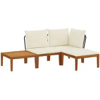 vidaXL 4 st Massief acaciahout & touw Naturel