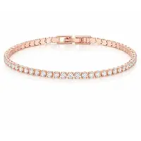 LGT JWLS Rosegoudkleurige Dames Tennisarmband met Witte Zirkonia 2,5 mm - 19cm