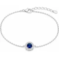 LGT JWLS Zilverkleurige Dames Armband met Blauwe Zirkonia