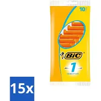 BIC 15 x - Scheermesjes - Sensitive - Enkel Mesje - Wegwerpmesjes - 10 Scheermesjes - Scheermesje - Wegwerpscheermesje - Gevoelige Huid - Enkel Mesje - Roestvrij Staal