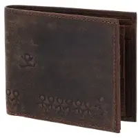 OXMOX Leren portemonnee Leather RFID Protect Querscheinbörse Jumping Jack 2.0 Embossed Vintage Dark Brown donkerbruin
