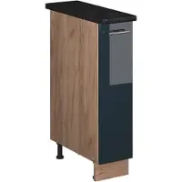 Vicco Apotheekkast Fame-Line, Donkerblauw hoogglans/Goudkleurig Eiken, 20 cm, WB Antraciet