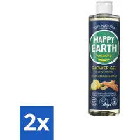 Happy Earth 2 x – Douchegel – 100% Natuurlijk Men Protect – 300 ml - Douchegel Mannen - Natuurlijke Douchegel - Vegan Douchegel - Gezichtsreiniging - Haarreiniging
