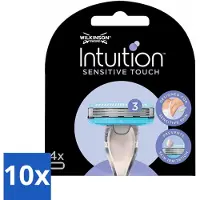 Wilkinson 10 x - Navulmesjes Intuition Sensitive Touch - Met Aloe Vera - 3 scheermesjes - Scheermesjes - Gevoelige Zones - Aloe Vera - Cacaoboter - Curve-sensing